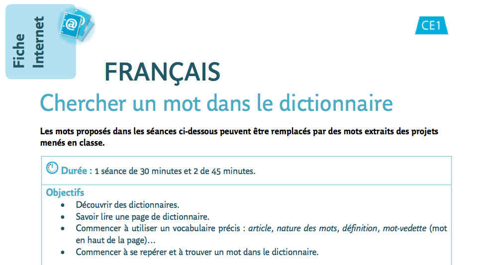 Chercher Dans Le Dictionnaire Ce1 lea.fr