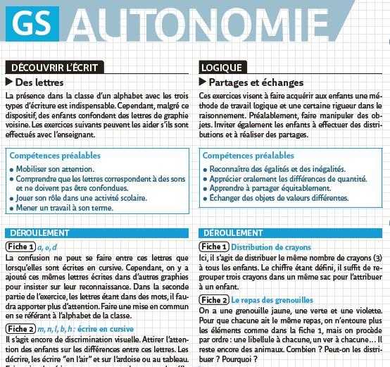 Lettres et Partages et échanges en maternelle