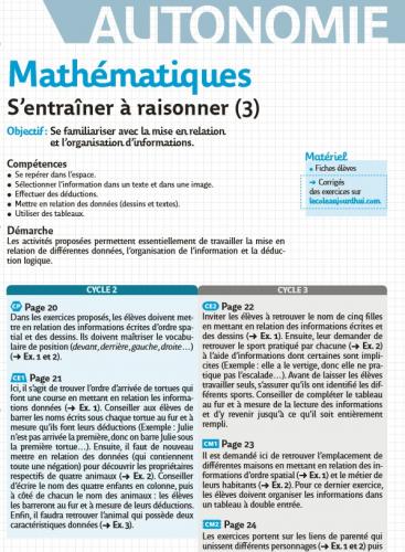 Mathématiques : S’entraîner à raisonner (3)