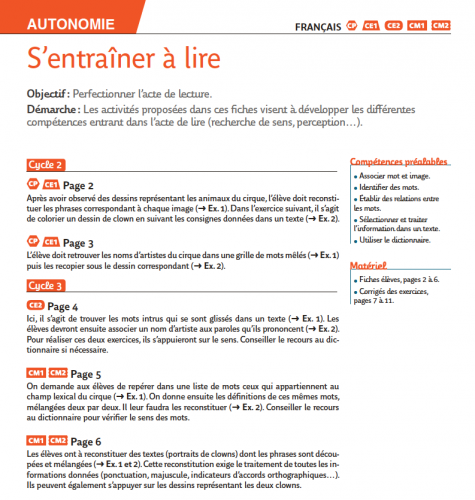 S'entraîner à lire 