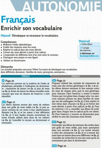 Enrichir son vocabulaire / Développer et structurer