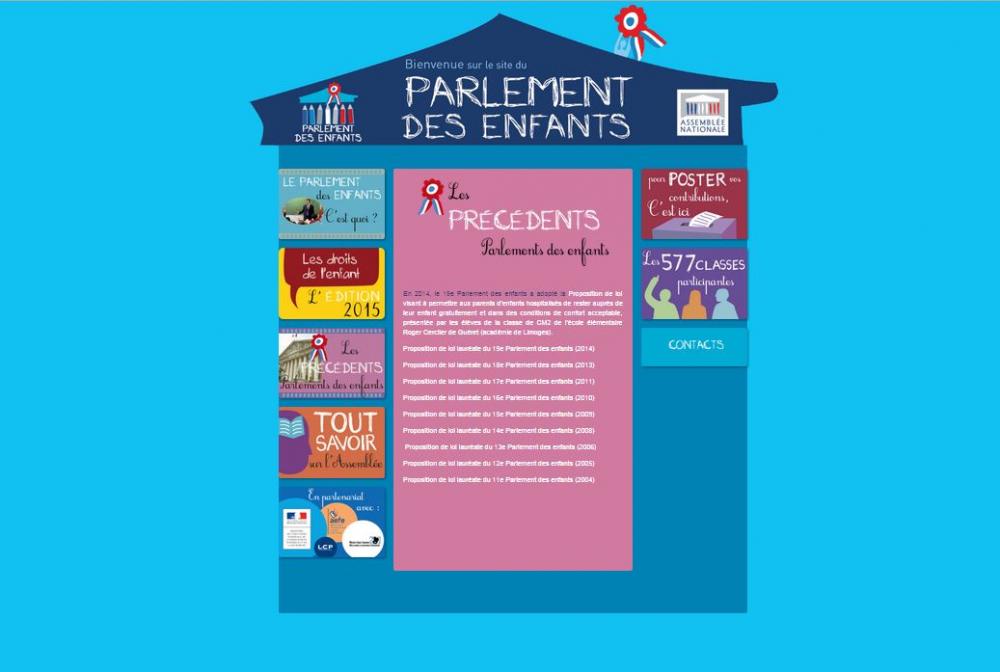 Le Parlement des enfants 2015 Le Parlement des enfants 2015