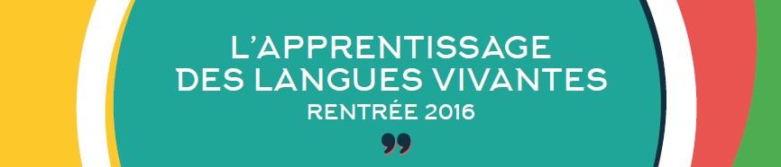 Rentrée 2016 : apprentissages des langues vivantes