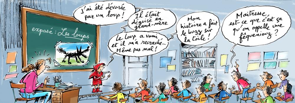 Semaine de la presse et des médias dans l'École élèves dans une salle de classe
