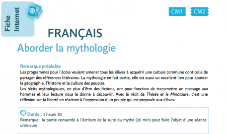 Français : Aborder la mythologie
