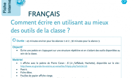 Français : Comment écrire en utilisant au mieux des outils de la classe ?